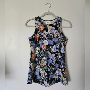 Maeve Anthropologie Womens XS peplum Sleeveless Floral Top
